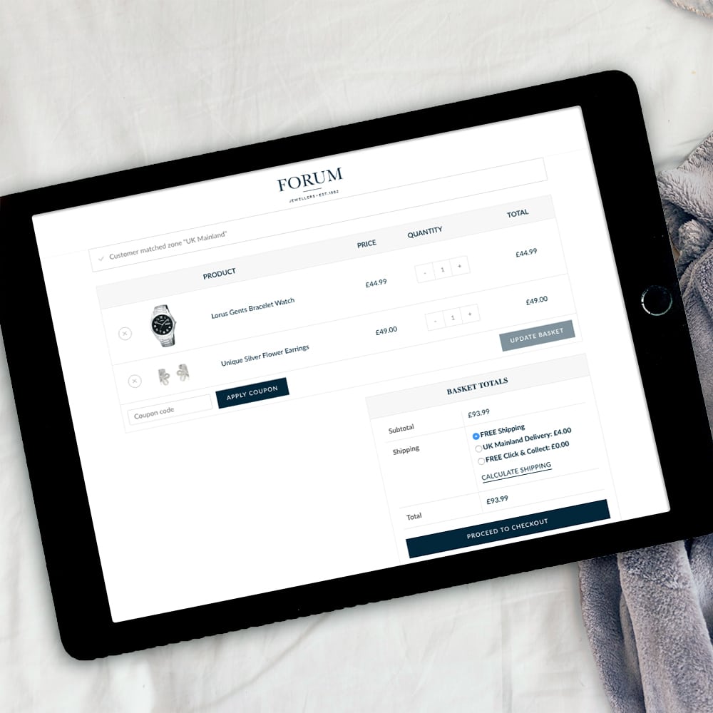 Forum Jewellers iPad eCommerce Design