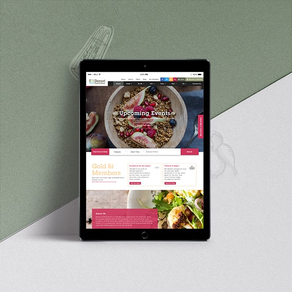 Dorset Food & Drink iPad Web Design